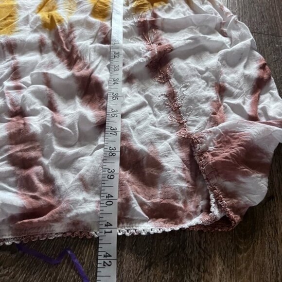 BOHO cotton dress with belted yellow and brown - Picture 8 of 13